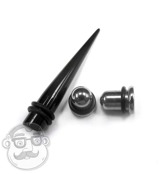 1 Gauge Ear Stretching Kit With Solid Plugs