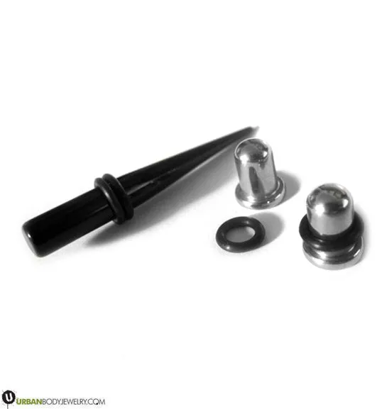 1 Gauge Ear Stretching Kit With Solid Plugs