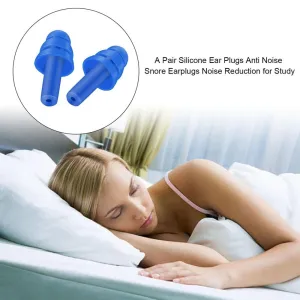 1 pair Blue Spiral Solid Convenient Silicone Ear Plugs Anti Noise Snoring Earplugs Comfortable For Study Sleeping