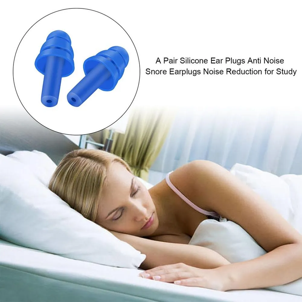 1 pair Blue Spiral Solid Convenient Silicone Ear Plugs Anti Noise Snoring Earplugs Comfortable For Study Sleeping