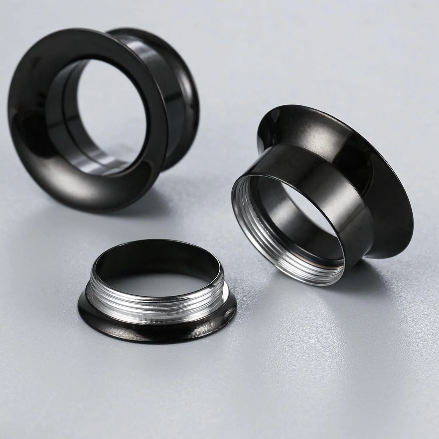 1 Pair Classic Ear Gauges Tuba Hollow Design for Stretched Ears Hypoallergenic 316 Stainless Steel Ear cuff Tunels plugs 00G 8mm-16mm(0G-5/8'') Body Piercing Jewelry