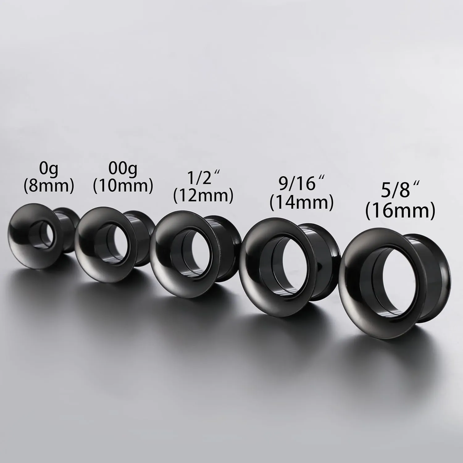1 Pair Classic Ear Gauges Tuba Hollow Design for Stretched Ears Hypoallergenic 316 Stainless Steel Ear cuff Tunels plugs 00G 8mm-16mm(0G-5/8'') Body Piercing Jewelry