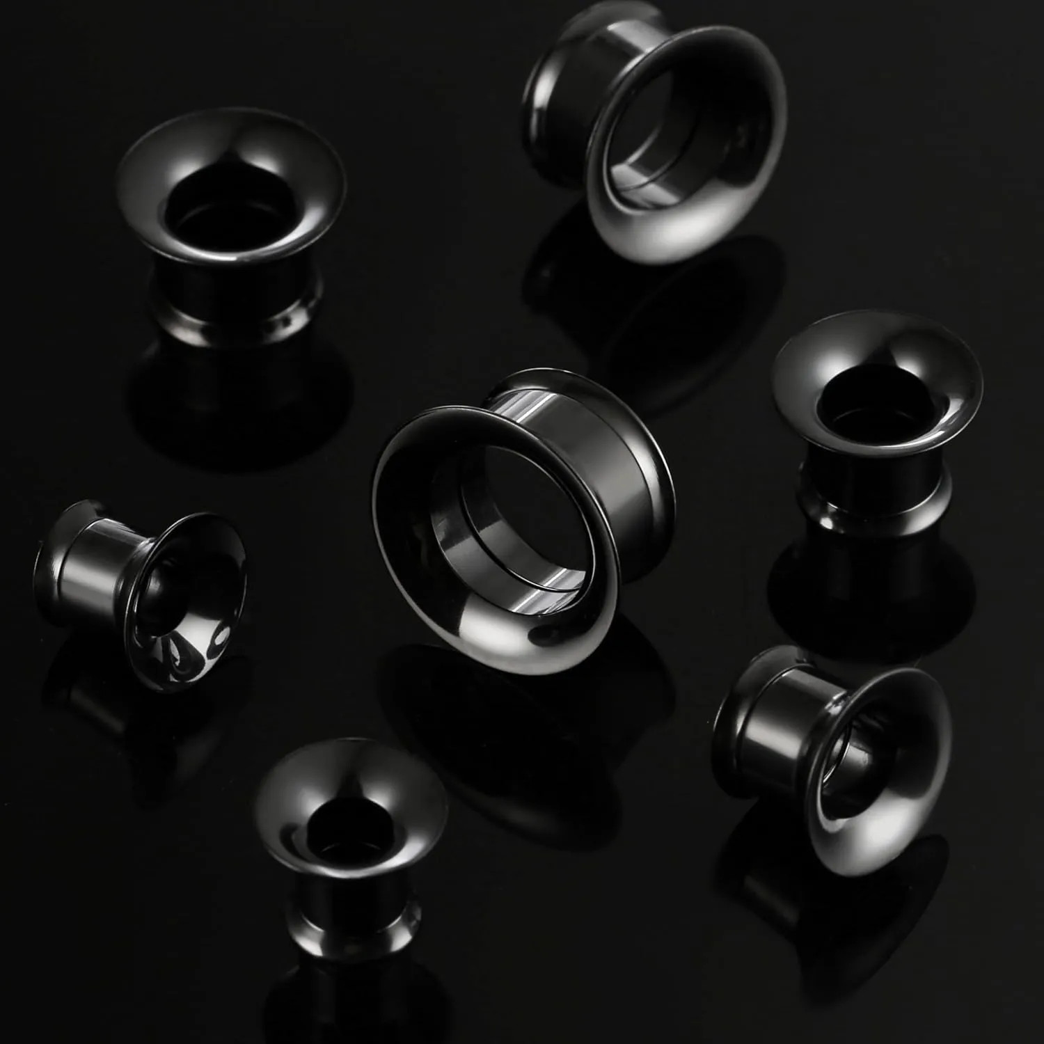 1 Pair Classic Ear Gauges Tuba Hollow Design for Stretched Ears Hypoallergenic 316 Stainless Steel Ear cuff Tunels plugs 00G 8mm-16mm(0G-5/8'') Body Piercing Jewelry