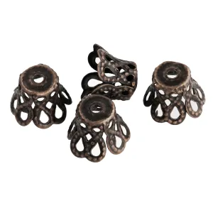 Antiqued brass finish bead cap. 6x6mm. Pkg of 8. b9-0694-1