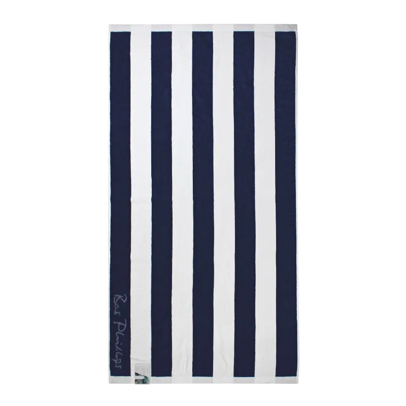 Bas Phillips Cabana Navy Beach Towel
