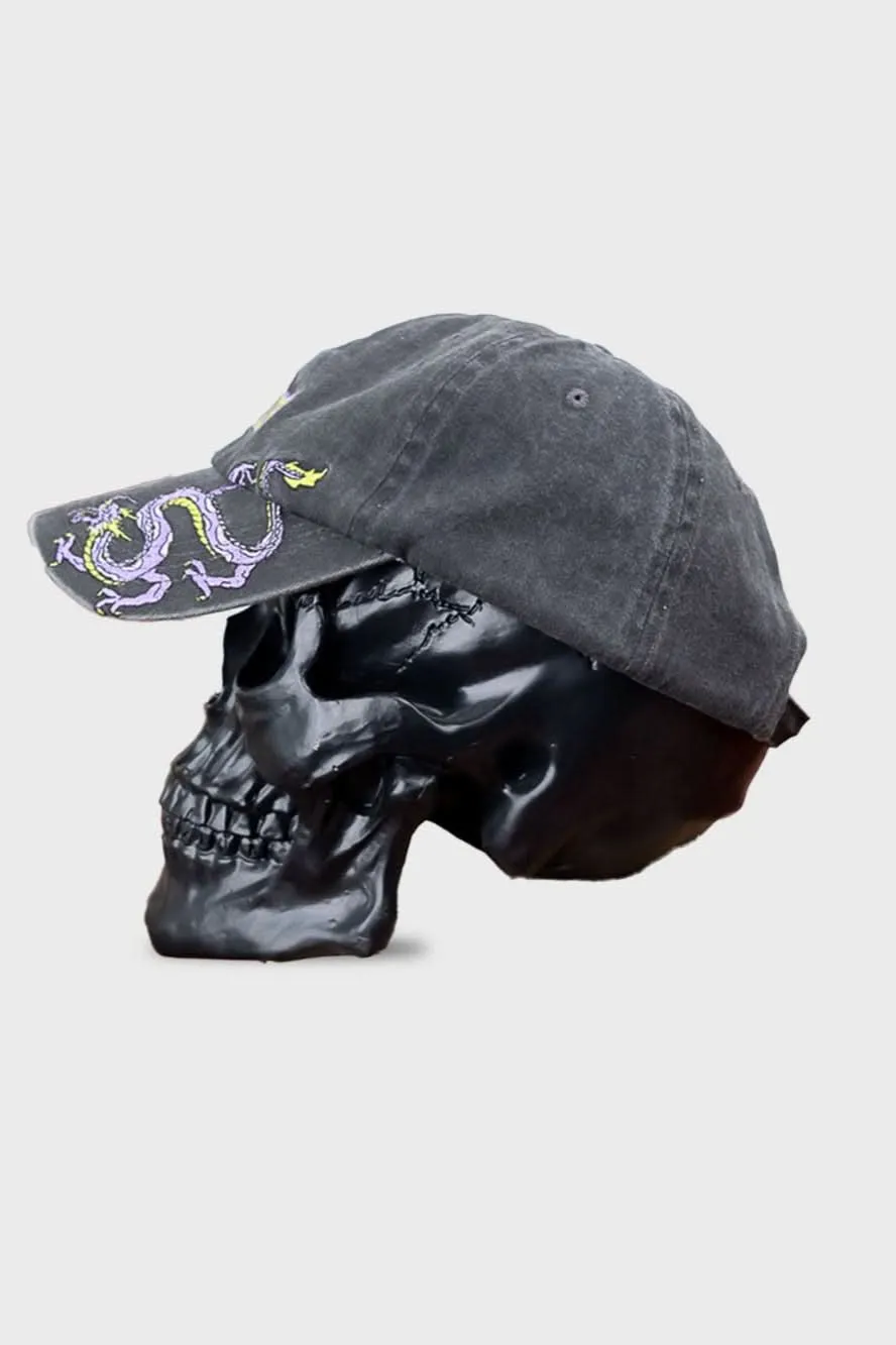 BILLY BONES CLUB DRAGON TAIL DAD CAP - WASHED BLACK