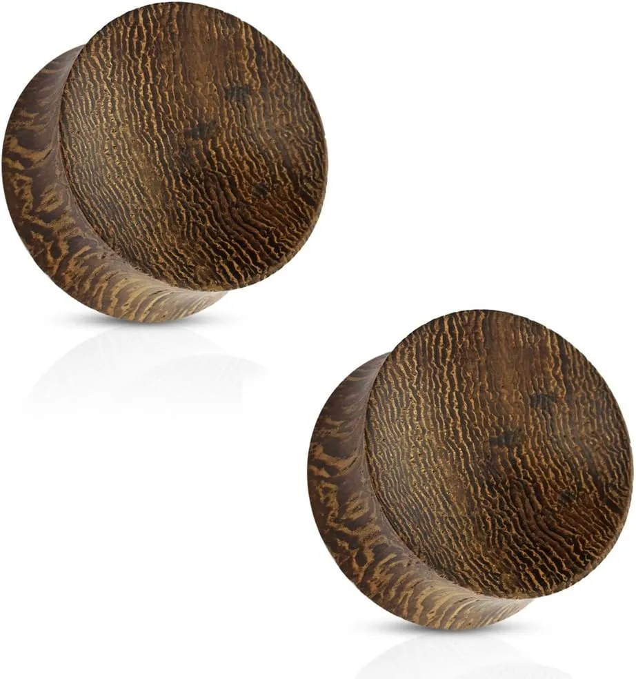 BodyJewelryOnline Organic Ear Plugs/tunnels Concave Saddle Fit Made of Solid Snakewood.