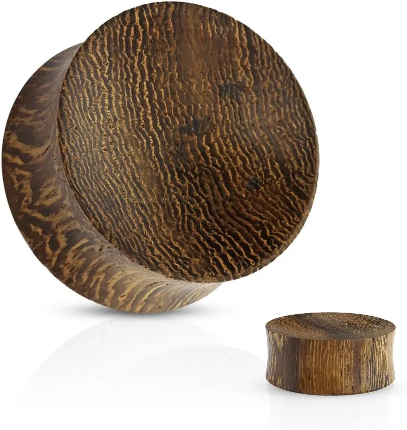 BodyJewelryOnline Organic Ear Plugs/tunnels Concave Saddle Fit Made of Solid Snakewood.