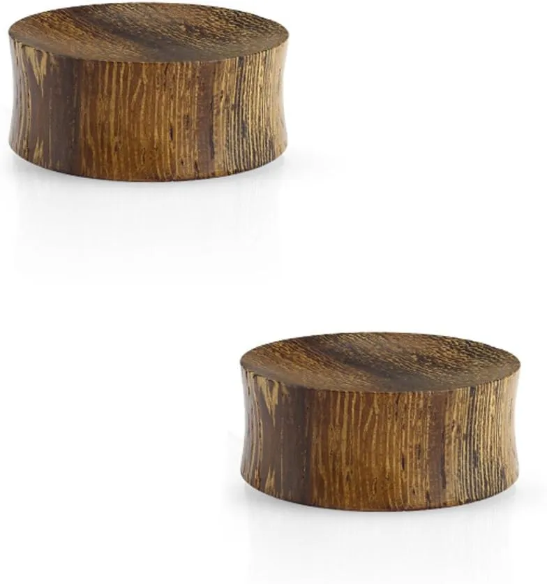 BodyJewelryOnline Organic Ear Plugs/tunnels Concave Saddle Fit Made of Solid Snakewood.