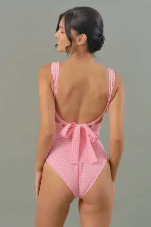 Flora One Piece in Pink Tourmaline Gingham