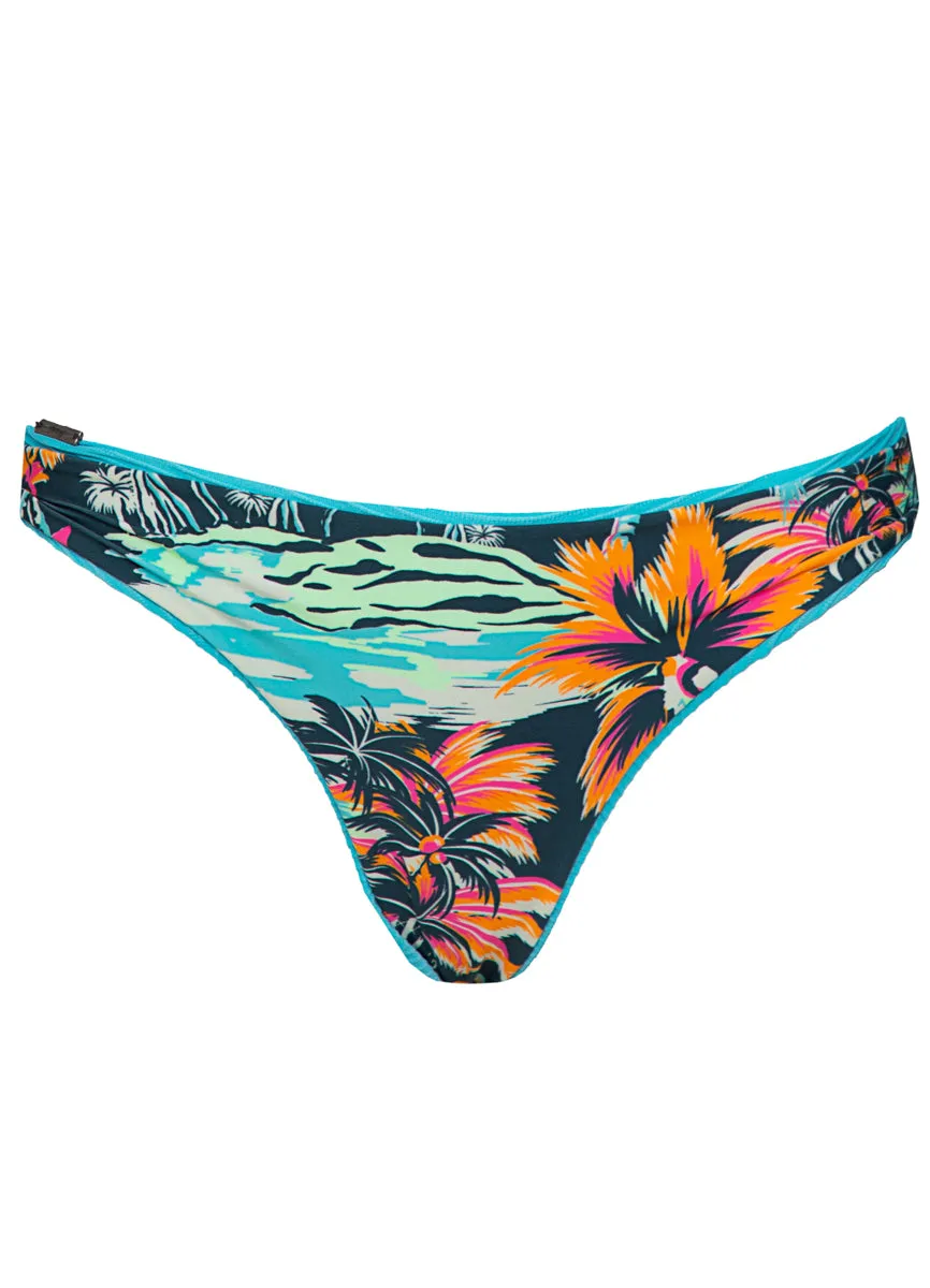 Maaji Sea Blue Iconic Regular Rise Thin Side Bikini Bottom