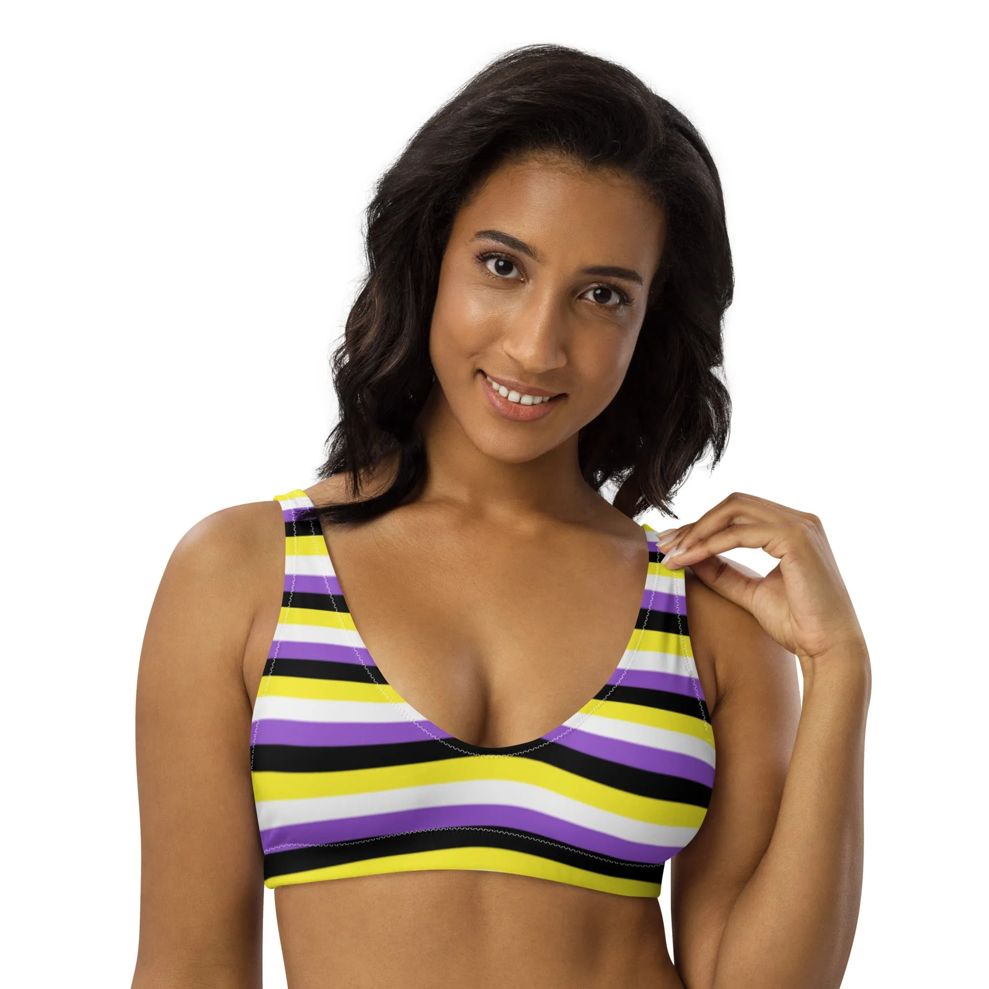 Non-Binary Flag Bikini Top