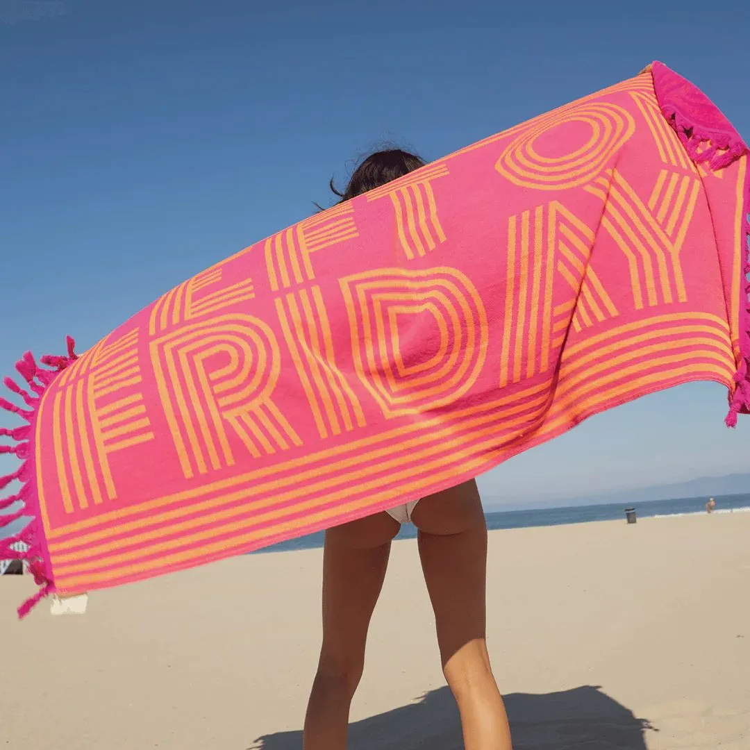 Pool Towel (Hot Pink   Popsicle Orange)