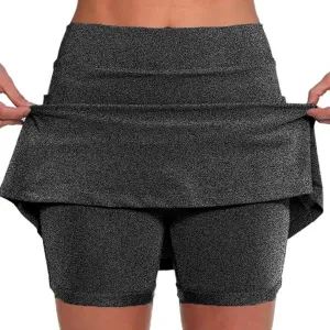 Skirt Shorts for Women Workout Solid Color High Waisted Athletic Inner Shorts Lightweight Yoga Tennis Skorts with Pockets