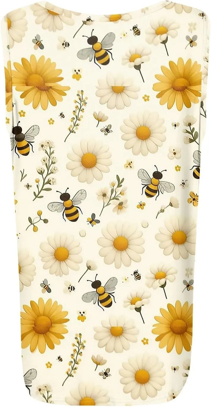 Spring Summer Plus Size Dressy Tank Tops for Women 2025 Womens Workout Floral Boho Beach Sleeveless Tops for Women