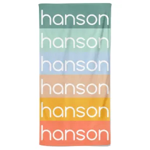 Sunset Ombre Personalized Kids Beach Towel