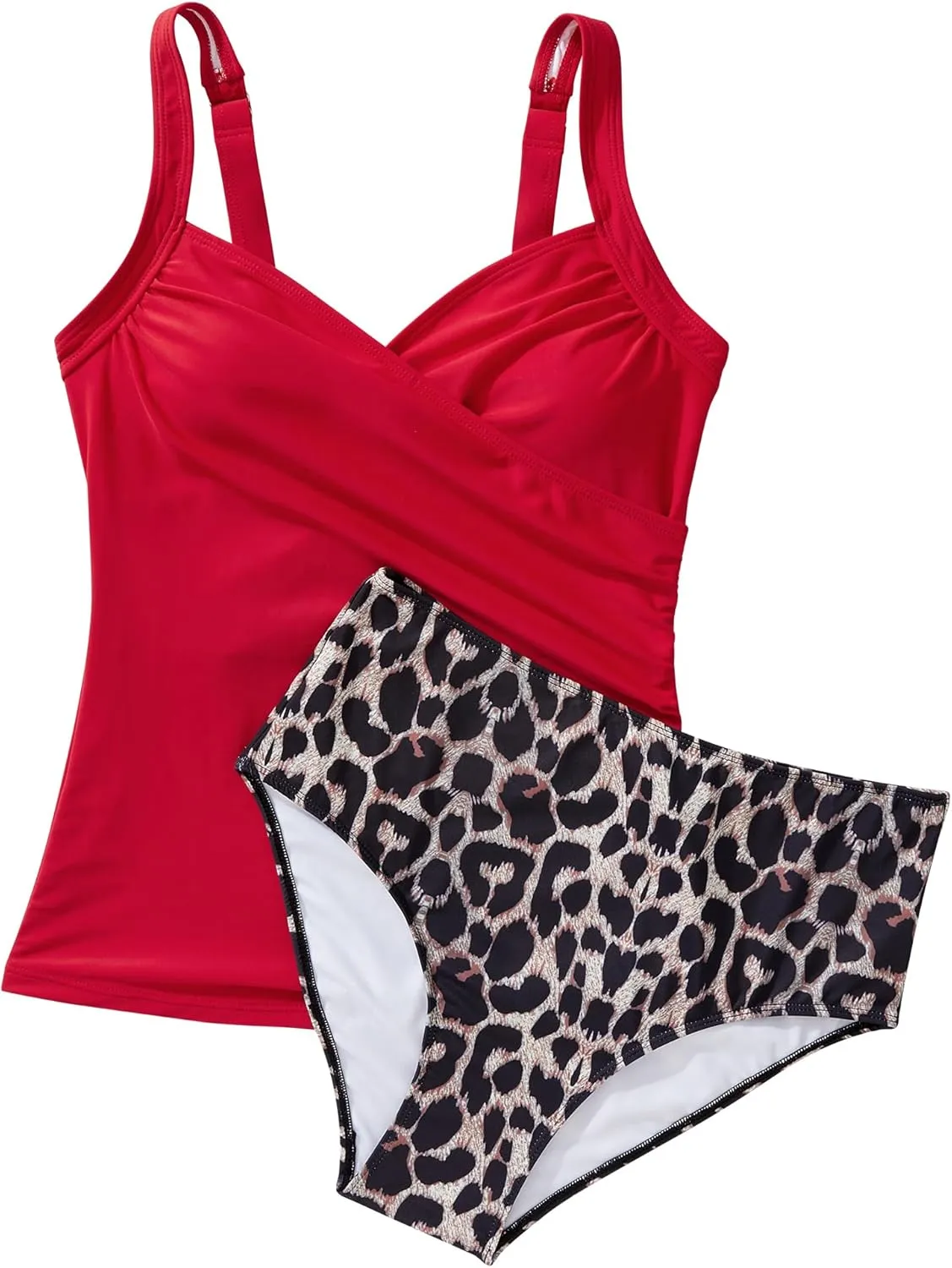 SUUKSESS Women Sexy Twist Push Up Tankini Swimsuit Tummy Control Bathing Suits