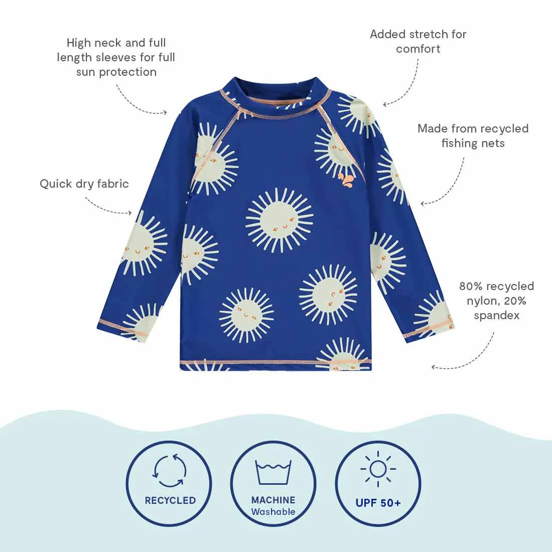 UV Protective Rash Vest Blue