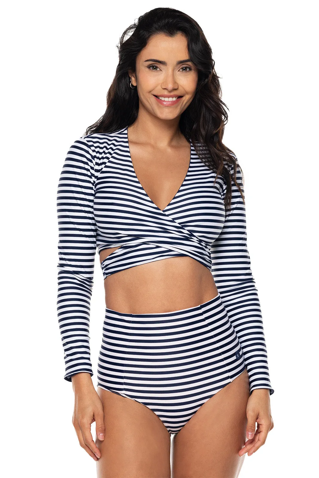 Women's Sunny Isles Reversible Wrap Shrug  |  Navy/White Stripe Reversible