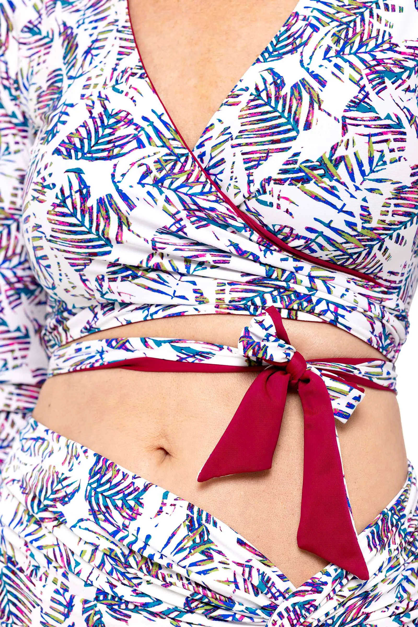 Women's Sunny Isles Reversible Wrap Shrug  |  Red Crush/Magnolia Leaves Reversible