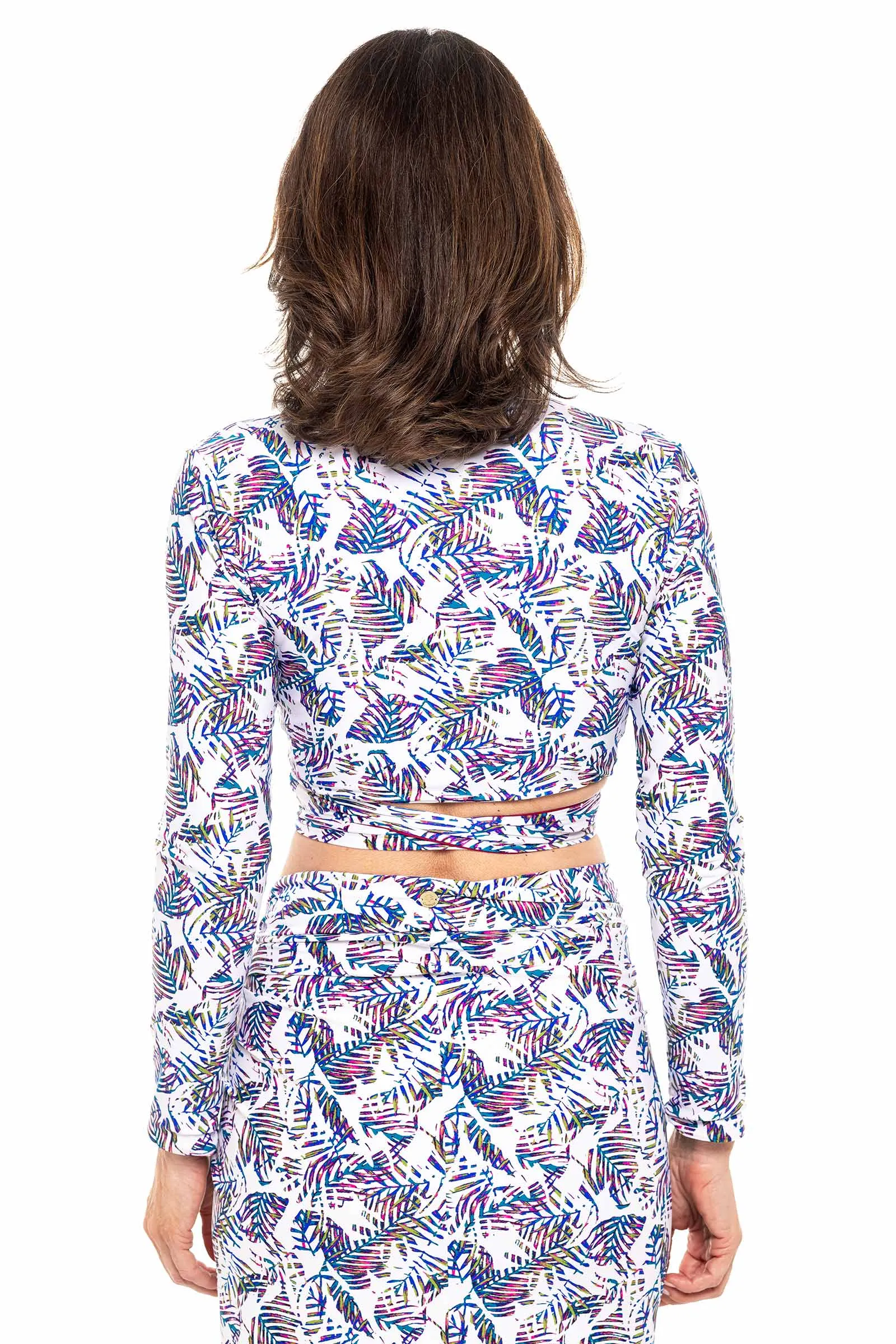 Women's Sunny Isles Reversible Wrap Shrug  |  Red Crush/Magnolia Leaves Reversible